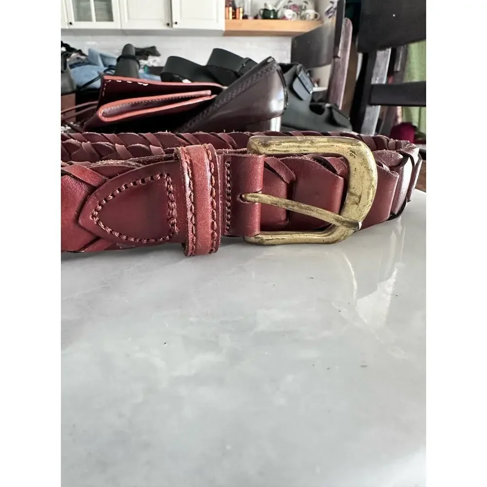 Brown Leather Full Grain Cowhide Argentina Belt Size 36